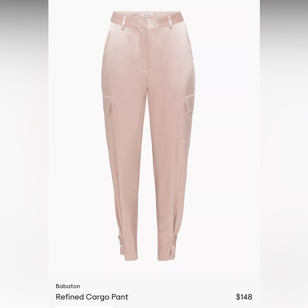 Babaton Refined Cargo Pant Limited Edition Poetic Pink Size 4 Satin Pant
